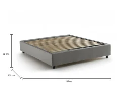 Letto francese per ospiti grigio 155x205cm - Attilino