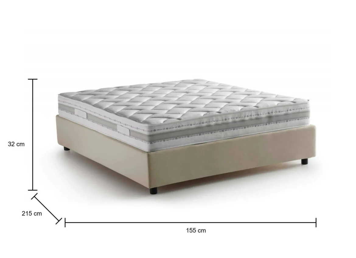 Letto francese sfoderabile beige 155x215cm - Alaksir