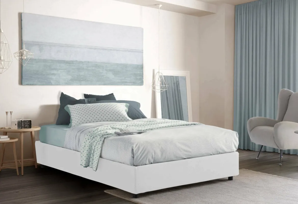 Letto francese sfoderabile blu 155x205cm - Arto
