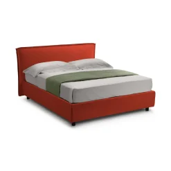 Letto Matrimoniale Arancione Materasso Incluso Sfoderabile, Contenitore Made in Italy - Bruzolo