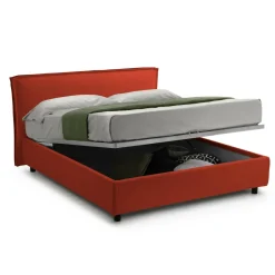 Letto Matrimoniale Arancione Materasso Incluso Sfoderabile, Contenitore Made in Italy - Bruzolo