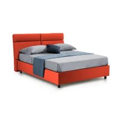 Letto Matrimoniale Arancione Sfoderabile Contenitore, Dimensione Materasso 160x190 cm Made in Italy - Alcatron