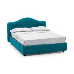 Letto Matrimoniale Azzurro Materasso Incluso Sfoderabile, Contenitore Made in Italy - Alfer
