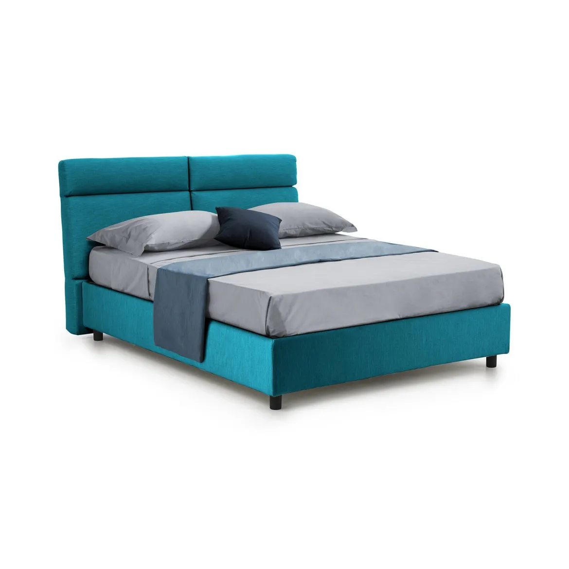 Letto Matrimoniale Azzurro Materasso Incluso Sfoderabile, Contenitore Made in Italy - Asica