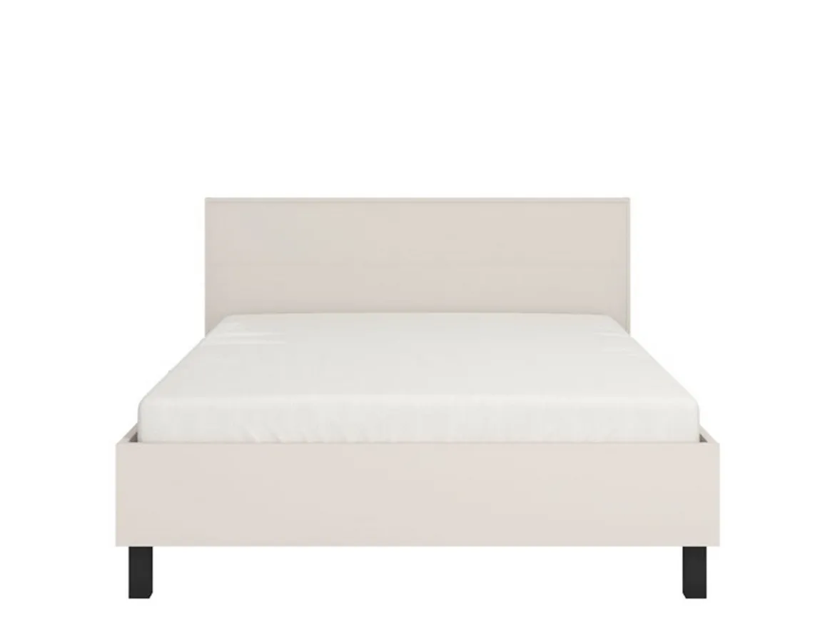 Letto Matrimoniale Beige Dimensione Materasso 160x200 cm Testiera Dettaglio Geometrico, Peso Supportato 200 kg - Coazze