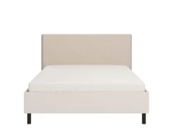 Letto Matrimoniale Beige Grigio Tortora Dimensione Materasso 160x200 cm Imbottito, Testiera Imbottita - Uboldo