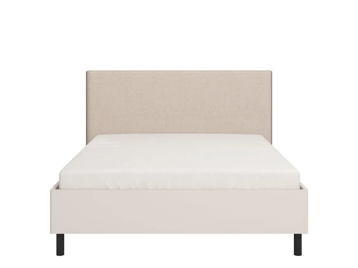 Letto Matrimoniale Beige Grigio Tortora Dimensione Materasso 180x200 cm Imbottito, Testiera Imbottita - Pavarolo