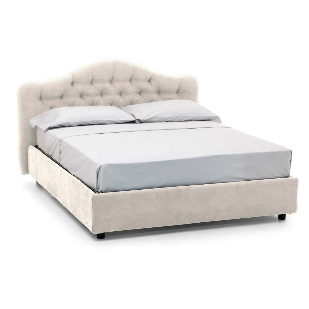 Letto Matrimoniale Beige Materasso Incluso Sfoderabile, Contenitore Made in Italy - Annus