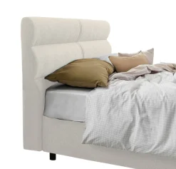 Letto Matrimoniale Beige Materasso Incluso Sfoderabile, Contenitore Made in Italy - Brunate