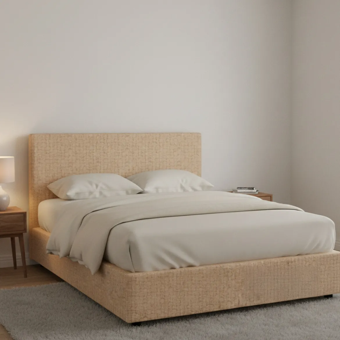 Letto Matrimoniale Beige Sfoderabile Contenitore, Dimensione Materasso 160x190 cm - Lioni