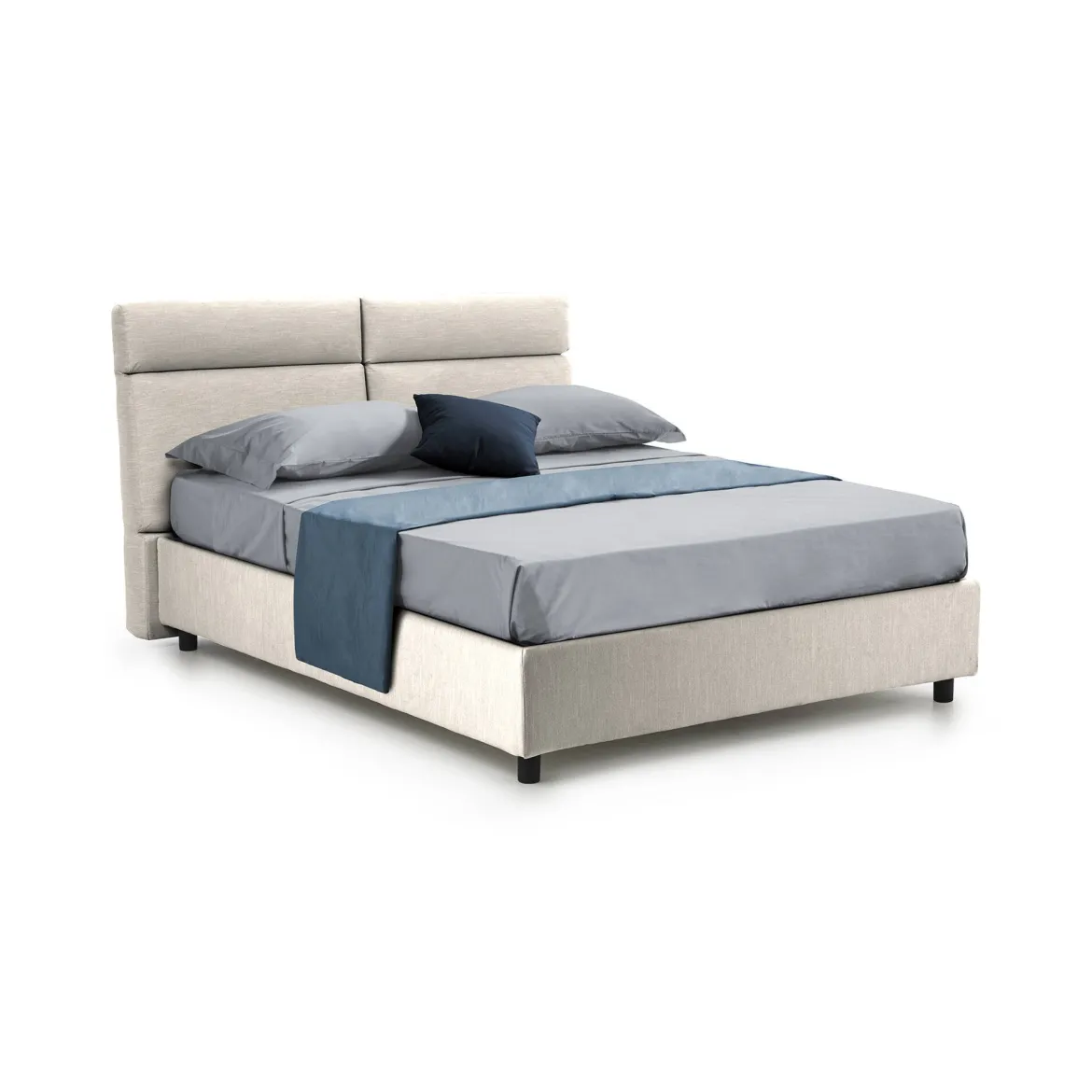 Letto Matrimoniale Beige Sfoderabile Contenitore, Dimensione Materasso 160x190 cm Made in Italy - Arex