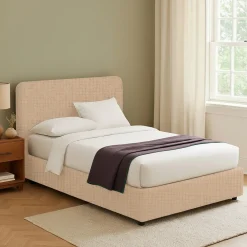 Letto Matrimoniale Beige Sfoderabile Contenitore, Dimensione Materasso 160x200 cm - Argentina