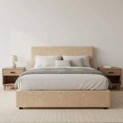 Letto Matrimoniale Beige Sfoderabile Contenitore, Dimensione Materasso 160x200 cm - Frinco