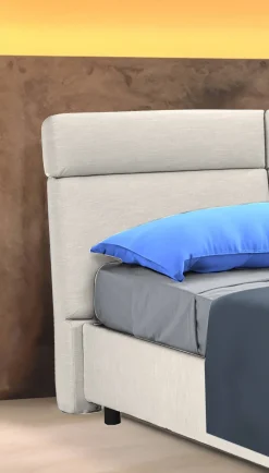 Letto Matrimoniale Beige Sfoderabile Contenitore, Dimensione Materasso 160x200 cm Made in Italy - Ator