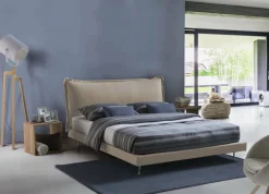 Letto matrimoniale beige 180x210cm imbottito - Arcore