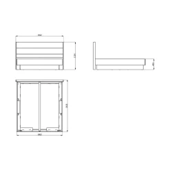 Letto Matrimoniale Bianco Crema Marrone Noce Dimensione Materasso 180x200 cm Peso Supportato 200 kg, Matrimoniale - Kamak