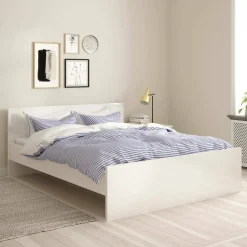 Letto matrimoniale bianco lucido 166x206cm struttura in legno - Kaitak