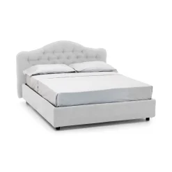 Letto Matrimoniale Bianco Materasso Incluso Sfoderabile, Contenitore Made in Italy - Allik