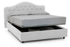 Letto Matrimoniale Bianco Materasso Incluso Sfoderabile, Contenitore Made in Italy - Annus