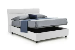 Letto Matrimoniale Bianco Materasso Incluso Sfoderabile, Contenitore Made in Italy - Bedero