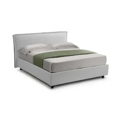 Letto Matrimoniale Bianco Materasso Incluso Sfoderabile, Contenitore Made in Italy - Bruzolo