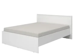 Letto Matrimoniale Bianco Opaco Testiera Dettaglio Geometrico Imbottito, Dimensione Materasso 160x200 cm - Gamalero