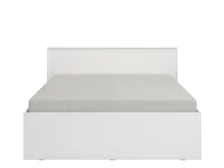 Letto Matrimoniale Bianco Opaco Testiera Dettaglio Geometrico Imbottito, Dimensione Materasso 160x200 cm - Gamalero