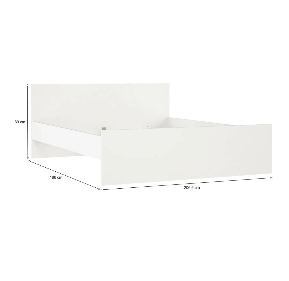 Letto matrimoniale bianco 166x206cm - Kaitak