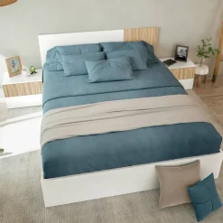 Letto matrimoniale bianco 196x166cm - Adia