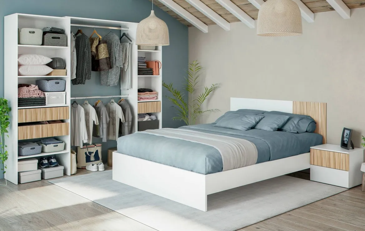 Letto matrimoniale bianco 196x166cm - Adia