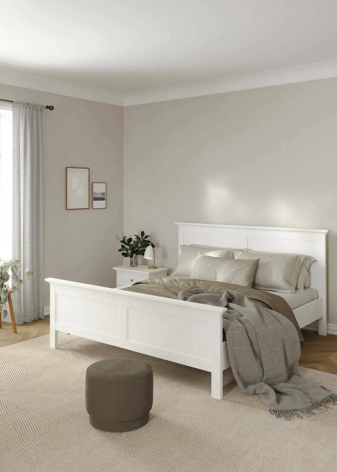 Letto matrimoniale bianco 199x210cm rete inclusa - Abies