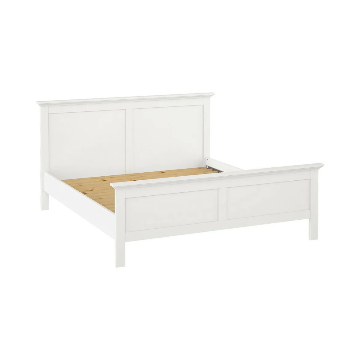 Letto matrimoniale bianco 199x210cm rete inclusa - Abies