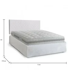Letto matrimoniale bianco 5x170cm imbottito - Alfredo