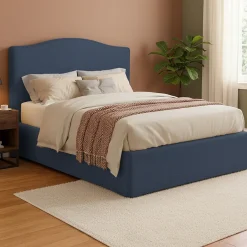 Letto Matrimoniale blu Sfoderabile Contenitore, Dimensione Materasso 160x200 cm - Orgiano