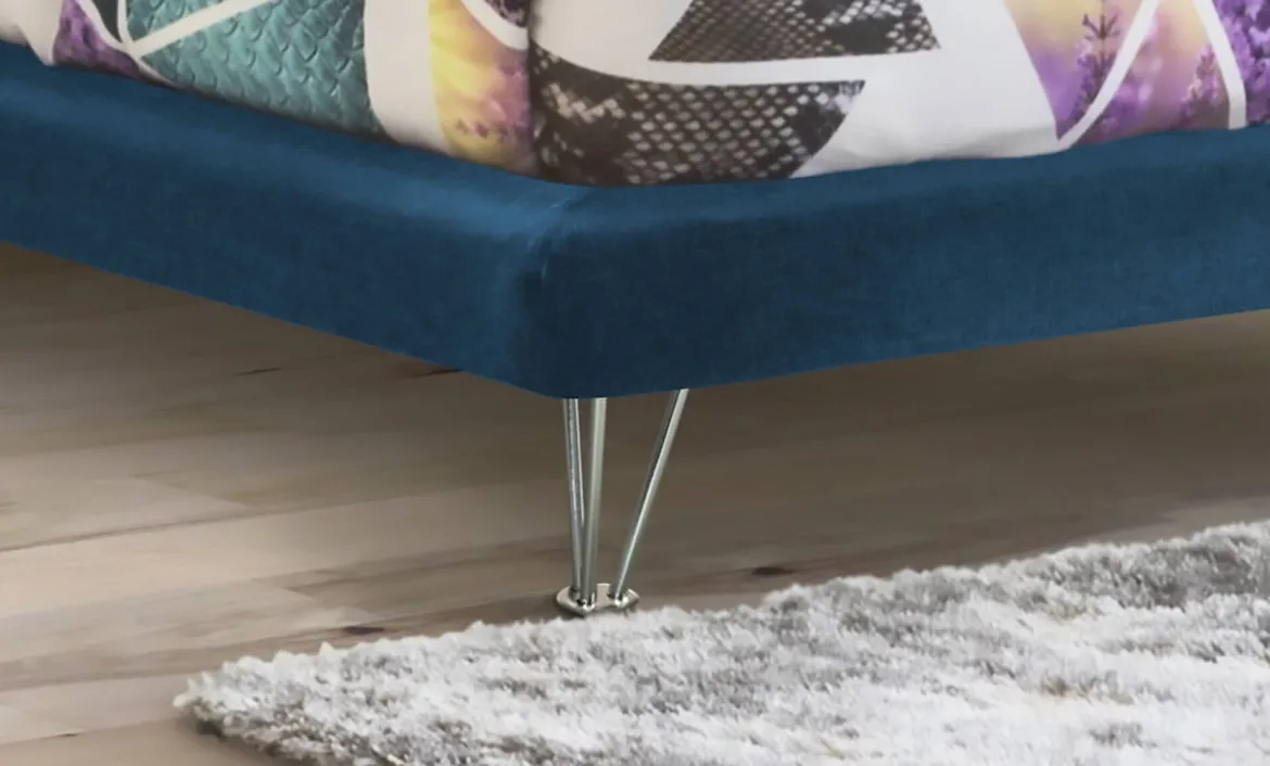 Letto matrimoniale blu 170x205cm sfoderabile - Arbatrax