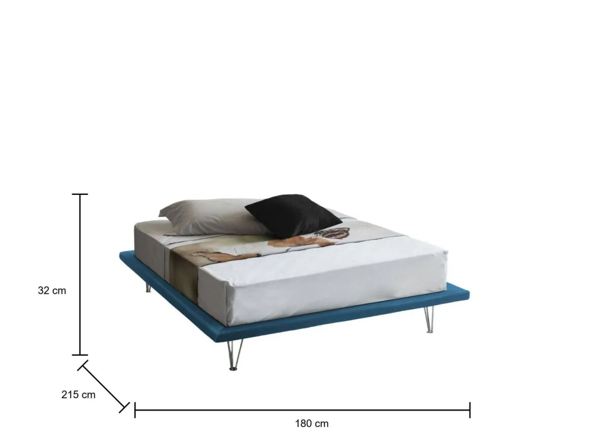 Letto matrimoniale blu 180x215cm sfoderabile - Pietersite