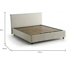 Letto matrimoniale con contenitore beige 175x205cm - Ashlee