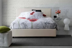 Letto matrimoniale con contenitore beige 175x205cm - Ashlee