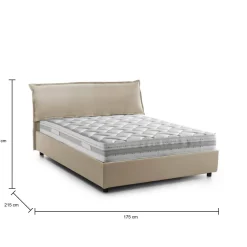 Letto matrimoniale con contenitore beige 175x215cm - Aishia