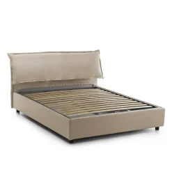 Letto matrimoniale con contenitore beige 175x215cm - Aishia