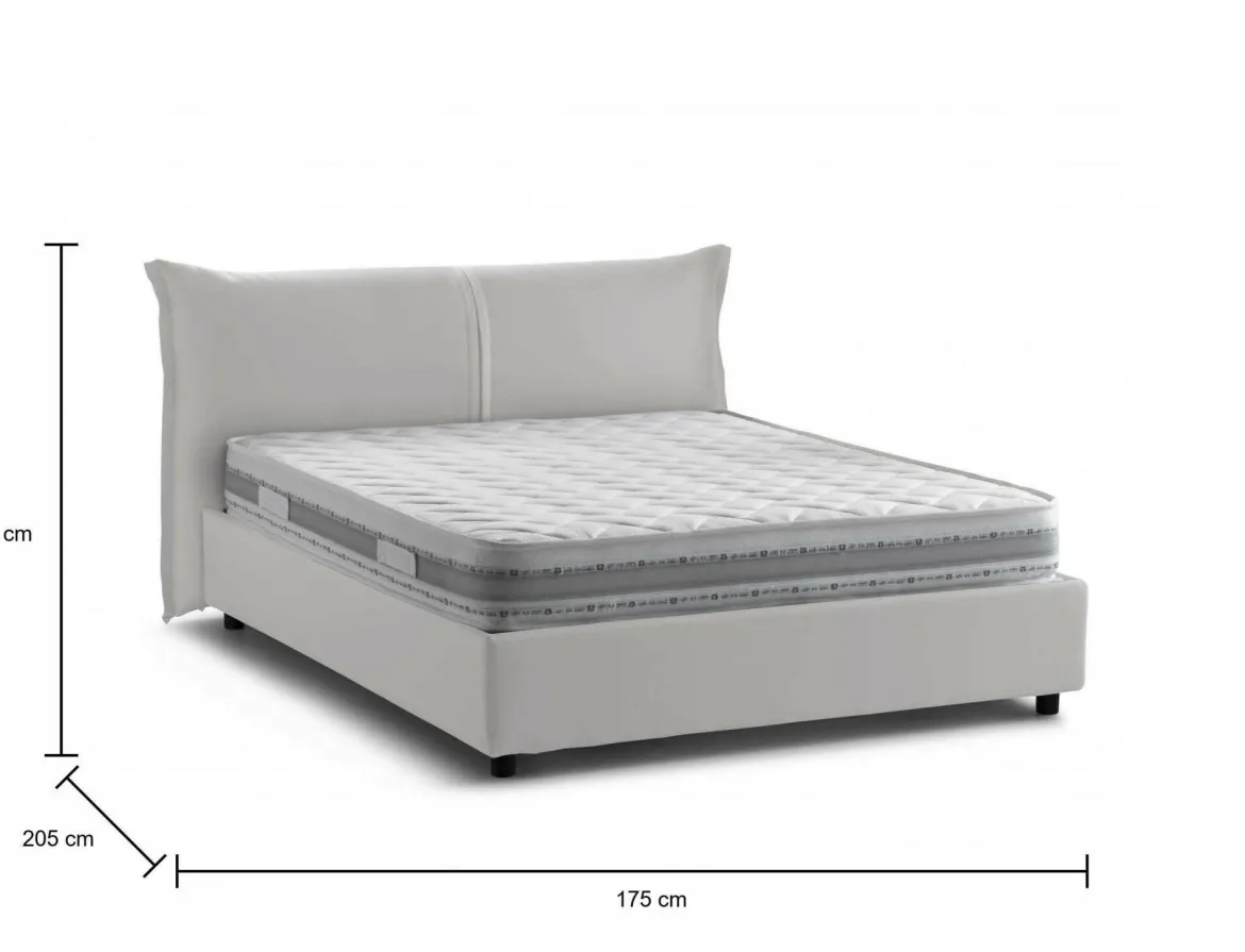 Letto matrimoniale con contenitore bianco 175x205cm - Akym