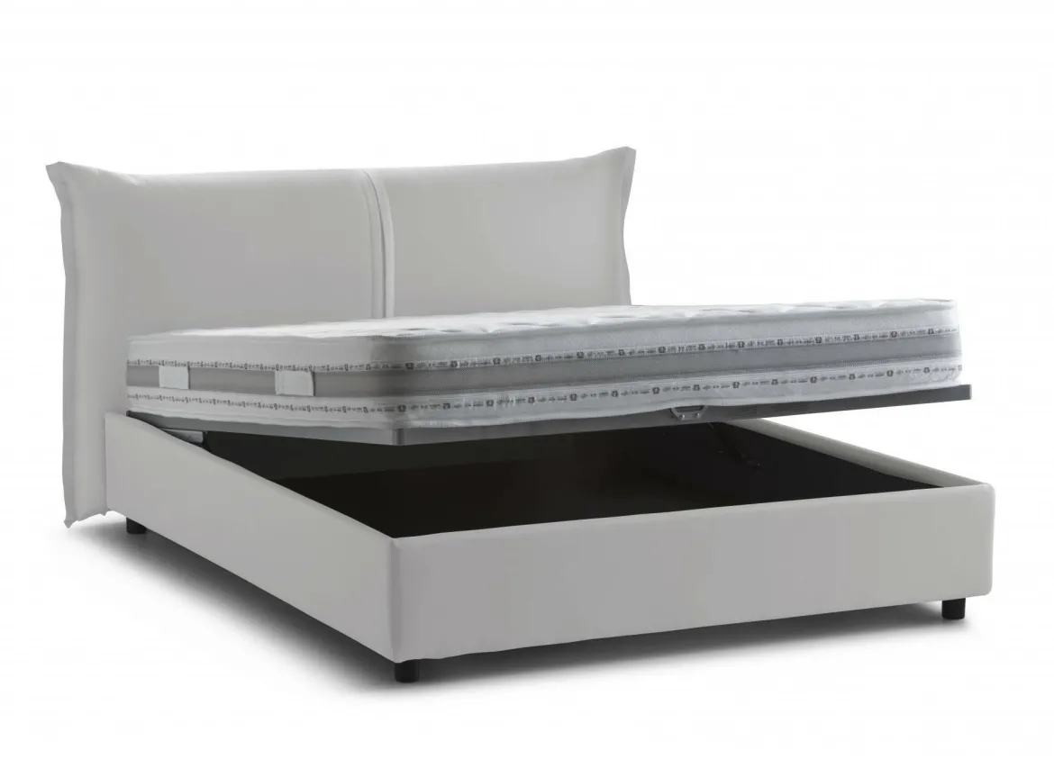 Letto matrimoniale con contenitore bianco 175x205cm - Akym