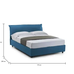 Letto matrimoniale con contenitore blu 175x205cm - Amilcare