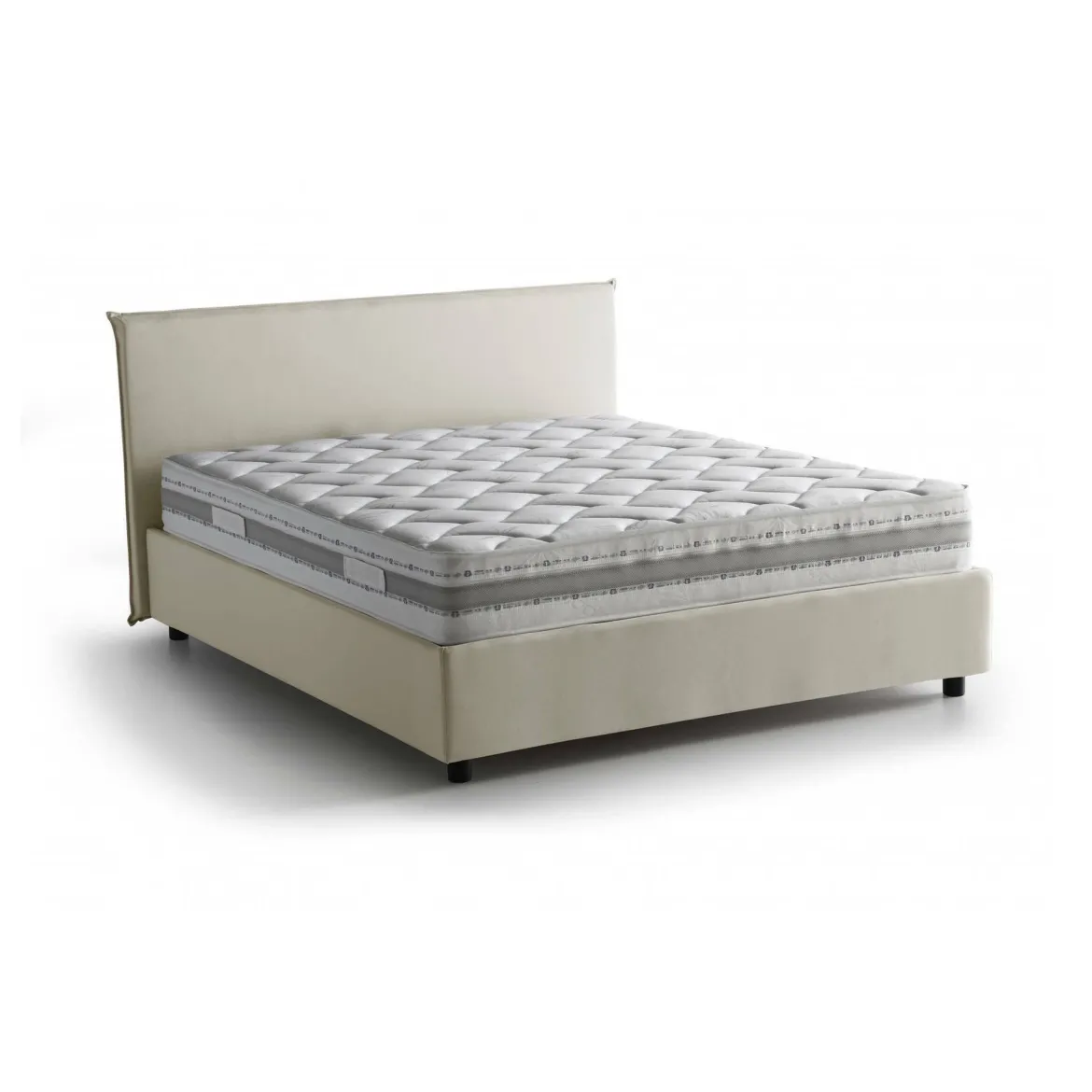 Letto matrimoniale contenitore beige 175x215cm rivestimento lavabile - Ariadni