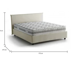 Letto matrimoniale contenitore beige 175x215cm rivestimento lavabile - Ariadni