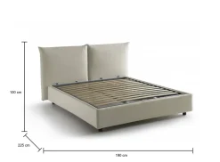 Letto matrimoniale contenitore bianco 171x204cm imbottito - Albanio