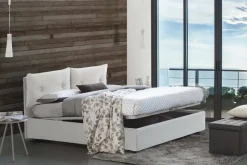 Letto matrimoniale contenitore bianco 175x205cm elegante - Arnorld