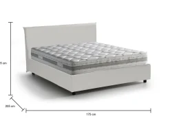 Letto matrimoniale contenitore bianco 175x205cm imbottito - Nessuna