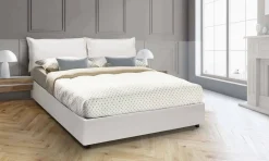 Letto matrimoniale contenitore bianco 175x205cm portaoggetti - Scolecite
