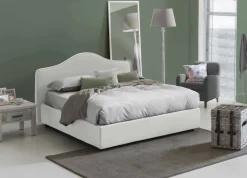 Letto matrimoniale contenitore bianco 175x205cm rivestimento lavabile - Abigael